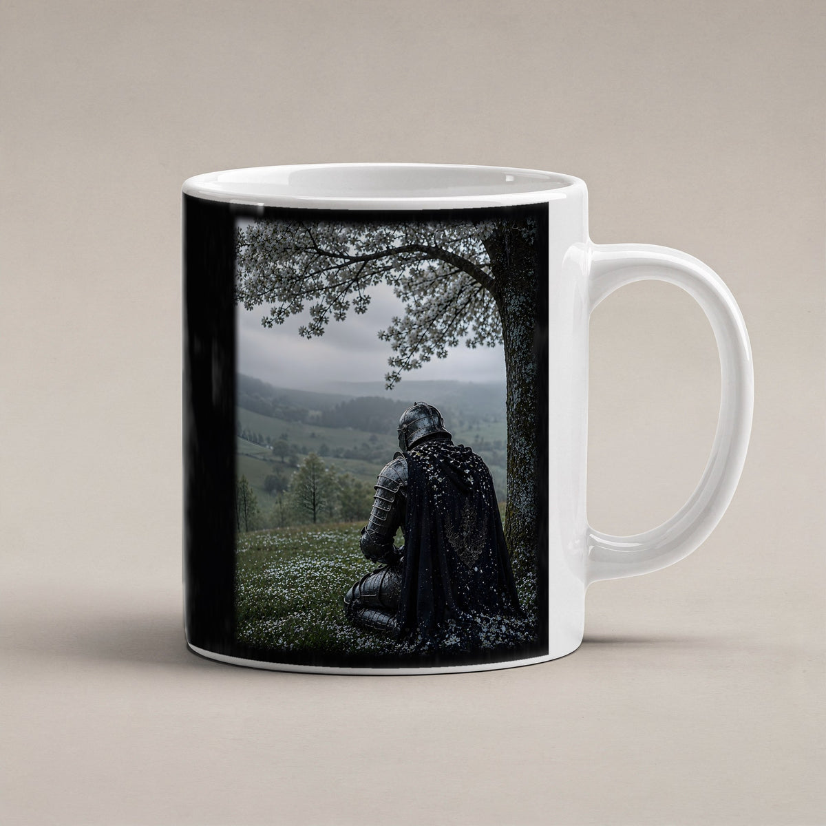 Unter dem Blütenbaum – weiße Tasse, freigestellt