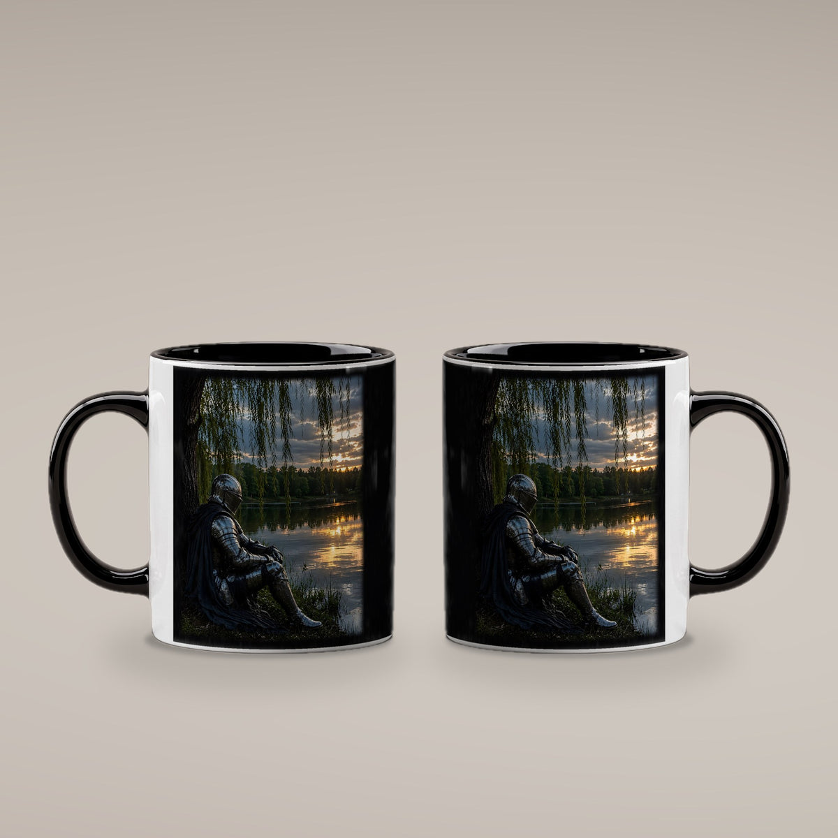 Unter der Weide – Tasse innen schwarz, beide Seiten bedruckt