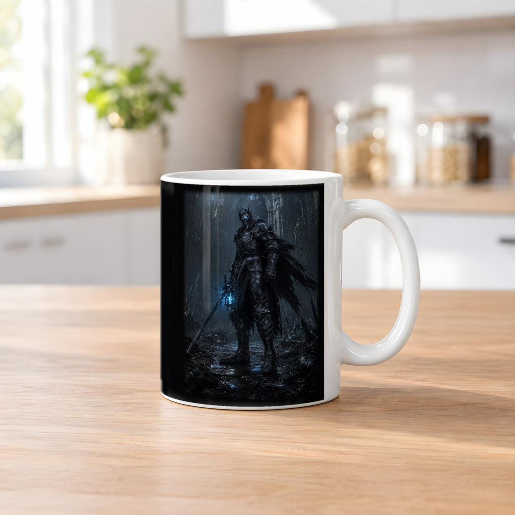 Der Untotenwächter – weiße Tasse, auf dem Küchentresen