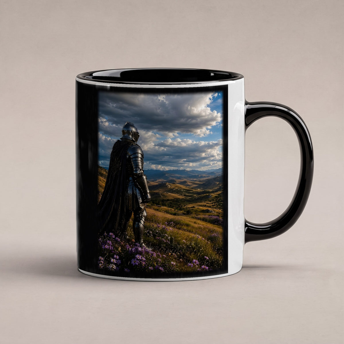 Unter weitem Himmel – Tasse innen schwarz, freigestellt