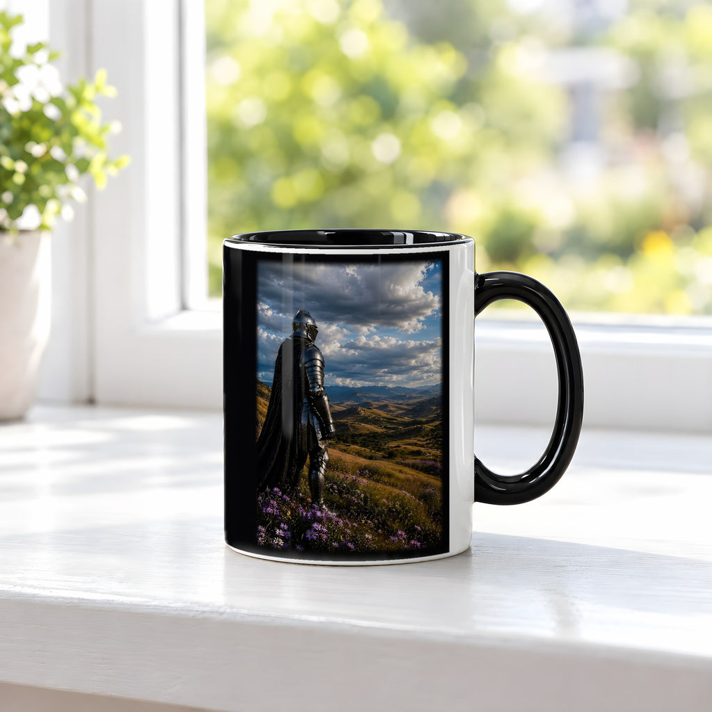 Unter weitem Himmel – Tasse innen schwarz, auf der Fensterbank