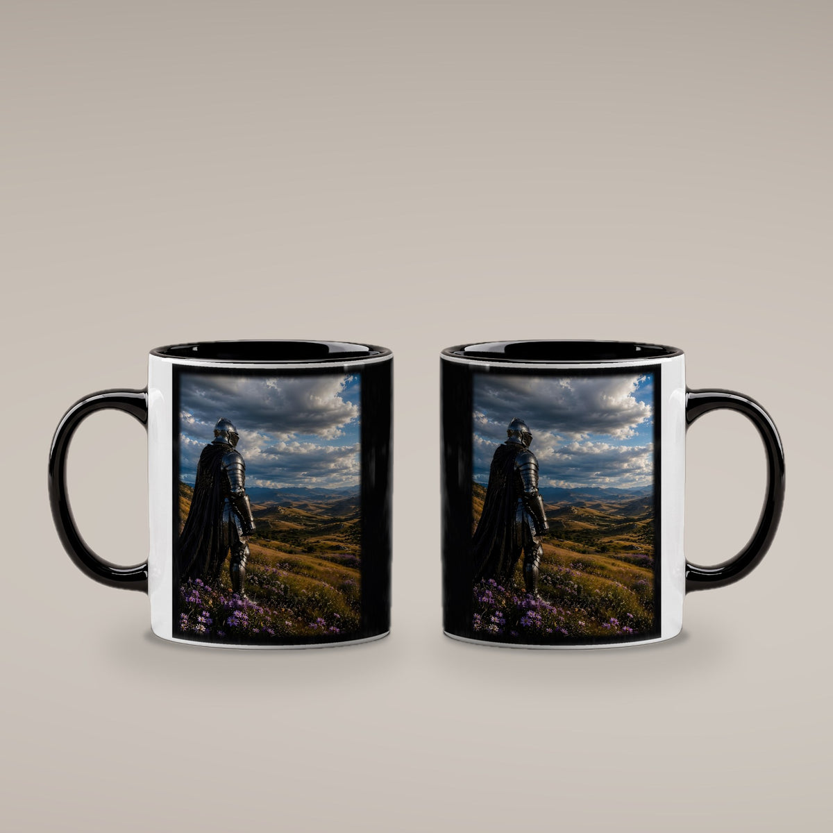 Unter weitem Himmel – Tasse innen schwarz, beide Seiten bedruckt