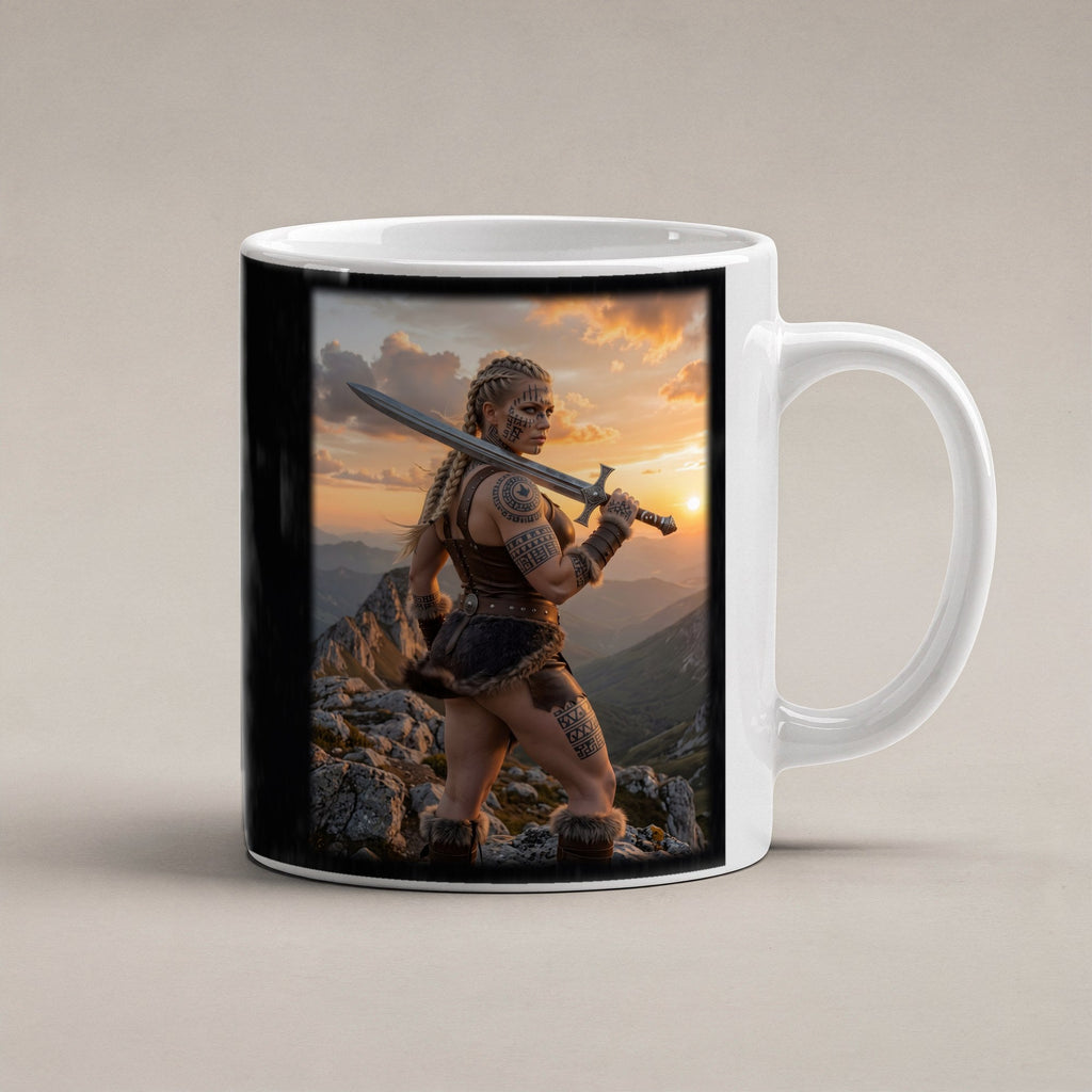 Wacht am Grat – weiße Tasse, freigestellt