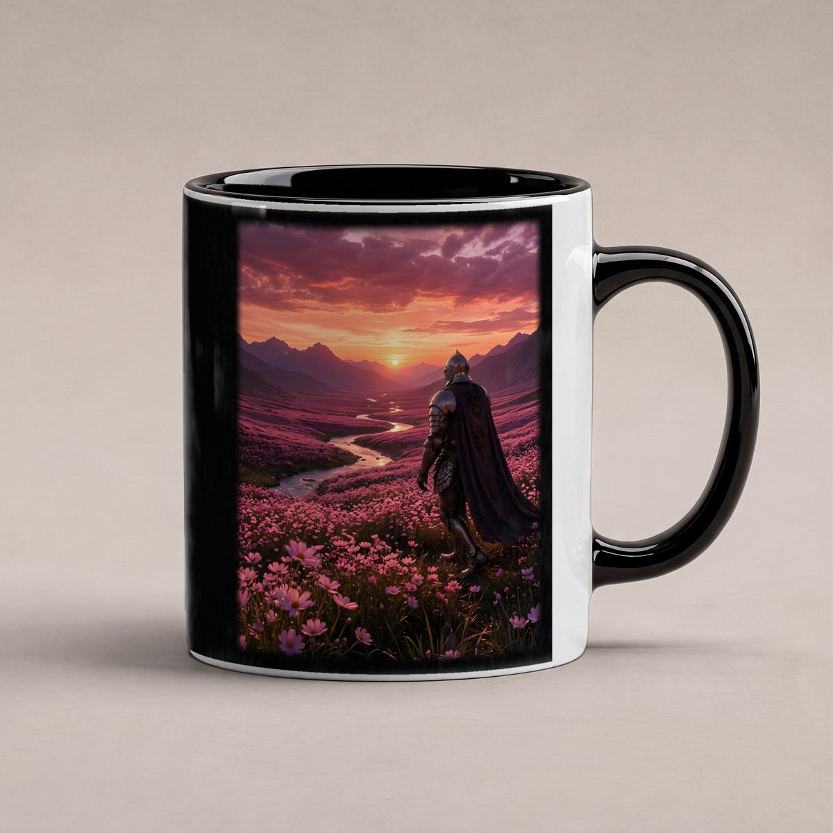 Der Weg ins Abendrot – Tasse innen schwarz, freigestellt