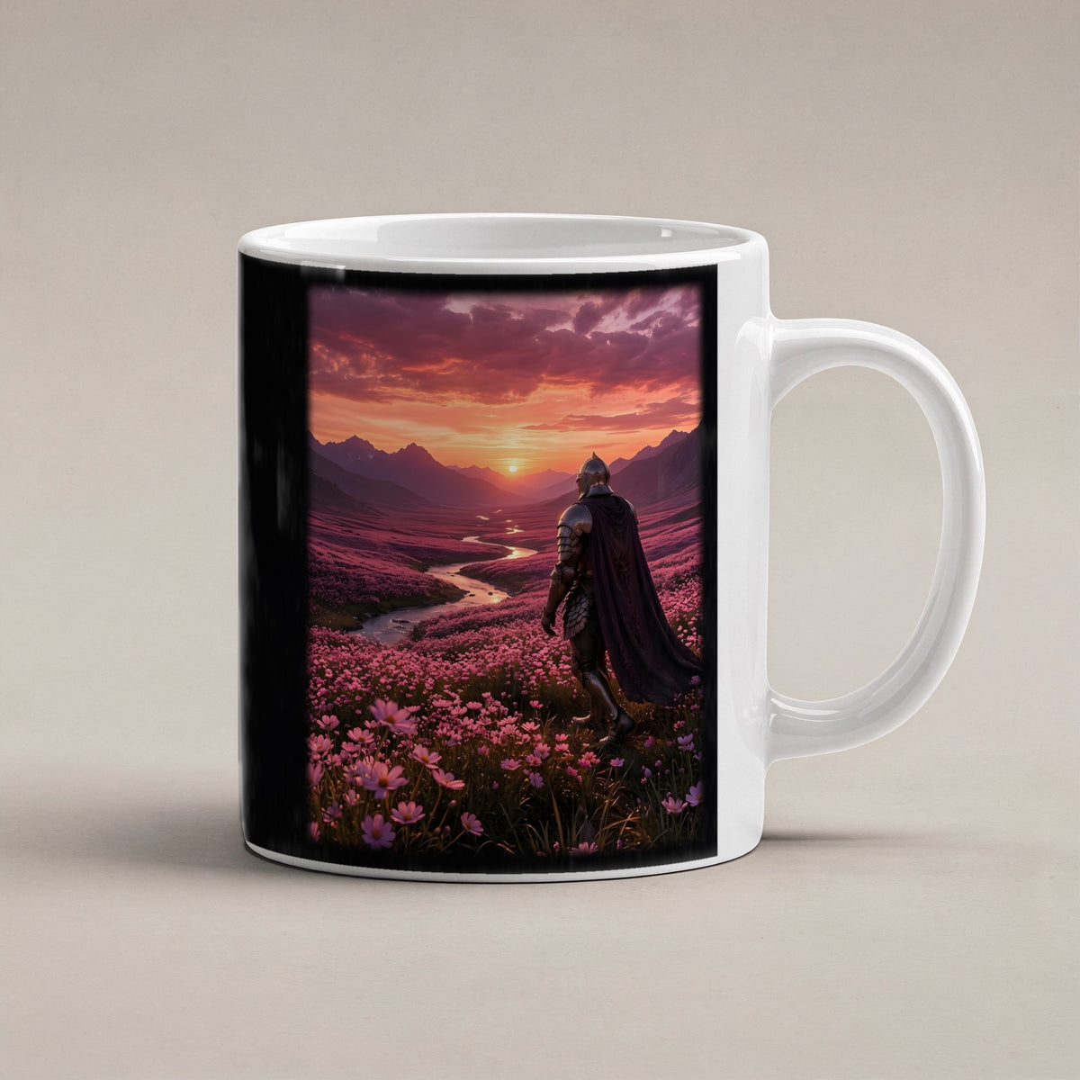Der Weg ins Abendrot – weiße Tasse, freigestellt