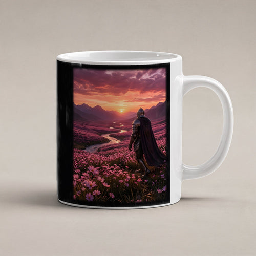 Der Weg ins Abendrot – weiße Tasse, freigestellt