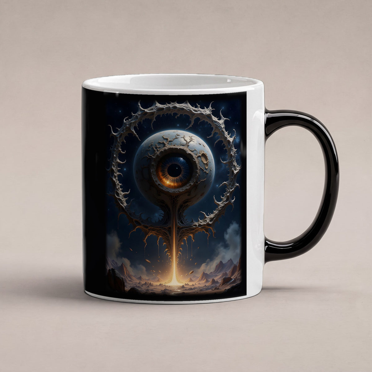 Das Wächterauge – Black Edition Zaubertasse mit Motiv (heiß), freigestellt