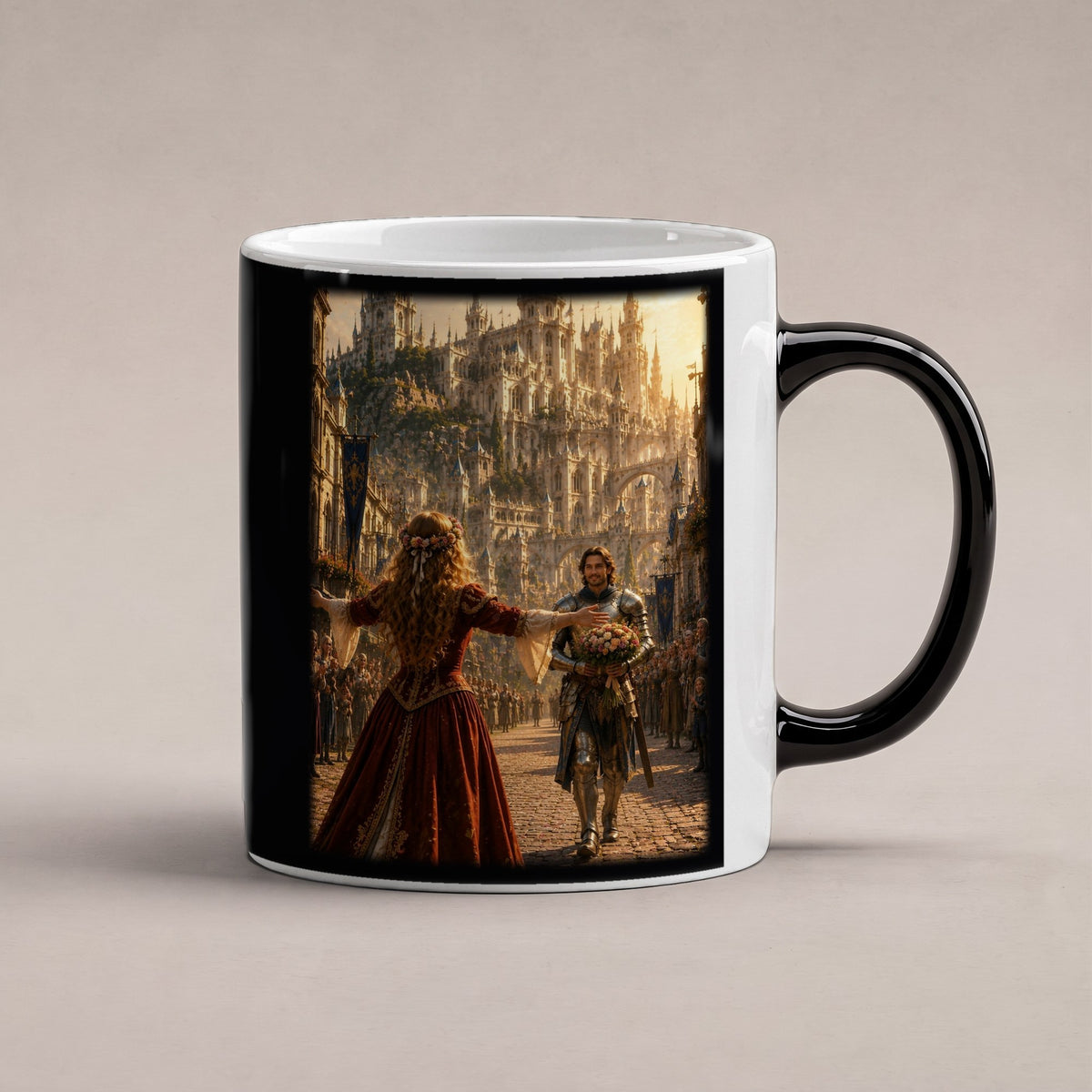 Das Wiedersehen – Black Edition Zaubertasse mit Motiv (heiß), freigestellt