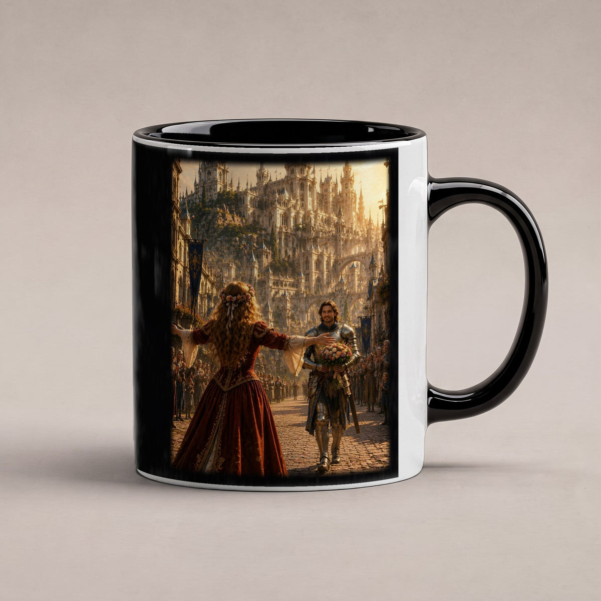 Das Wiedersehen – Tasse innen schwarz, freigestellt