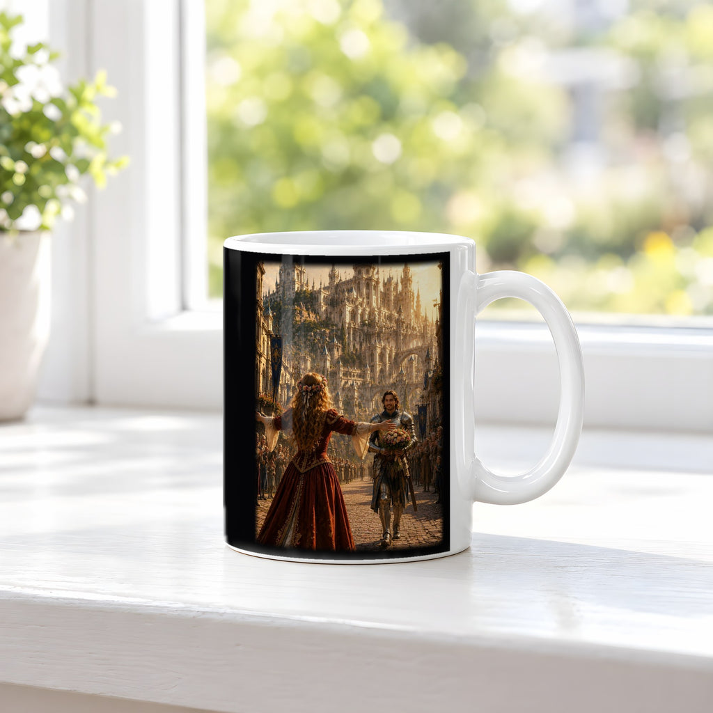 Das Wiedersehen – weiße Tasse, auf der Fensterbank