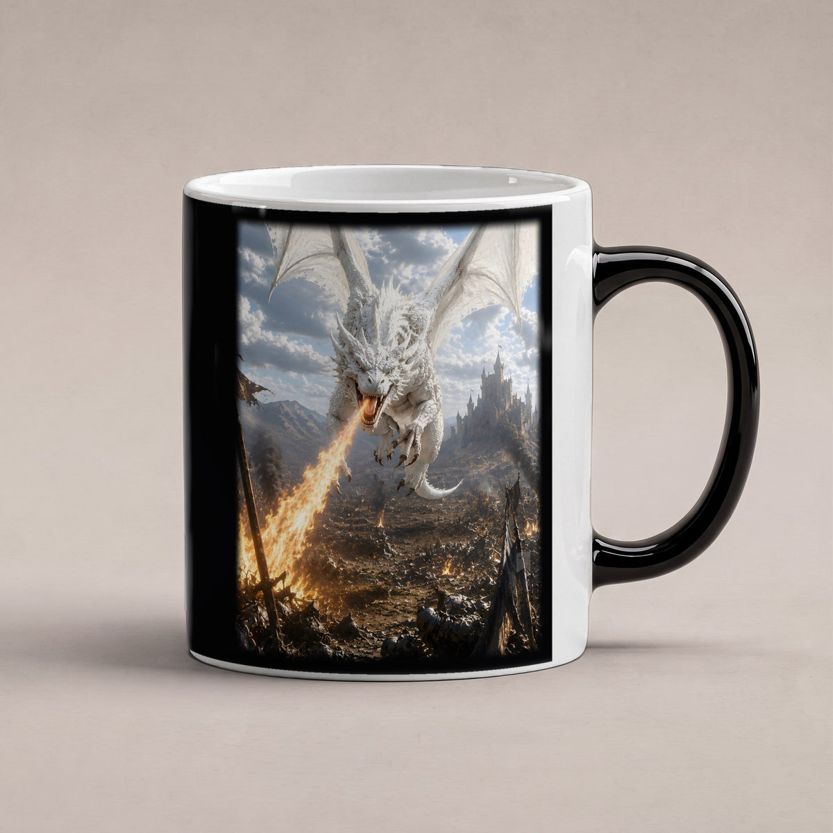 Weißglut – Black Edition Zaubertasse mit Motiv (heiß), freigestellt
