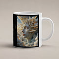 Die Wolkenstadt – weiße Tasse, freigestellt