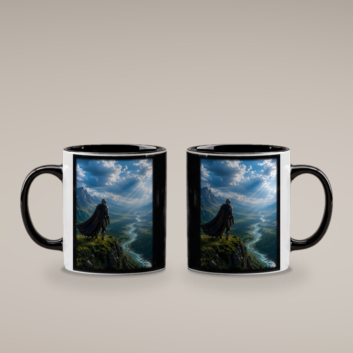 Das weite Land – Tasse innen schwarz, beide Seiten bedruckt