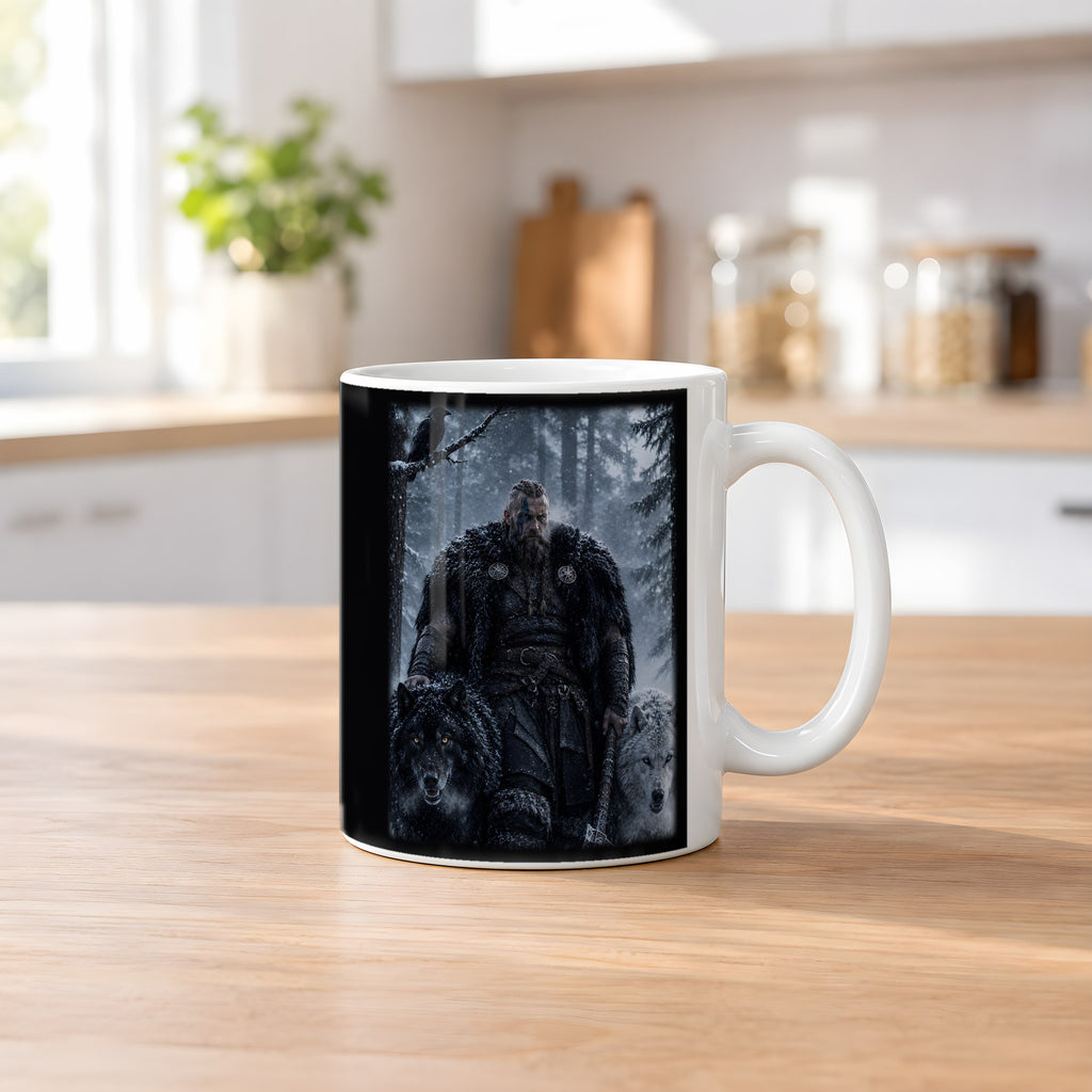 Die Wolfsmeute – weiße Tasse, auf dem Küchentresen
