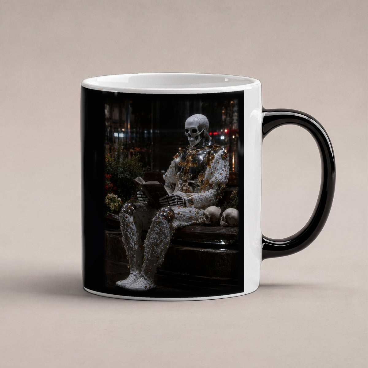 Der Wartende – Black Edition Zaubertasse mit Motiv (heiß), freigestellt