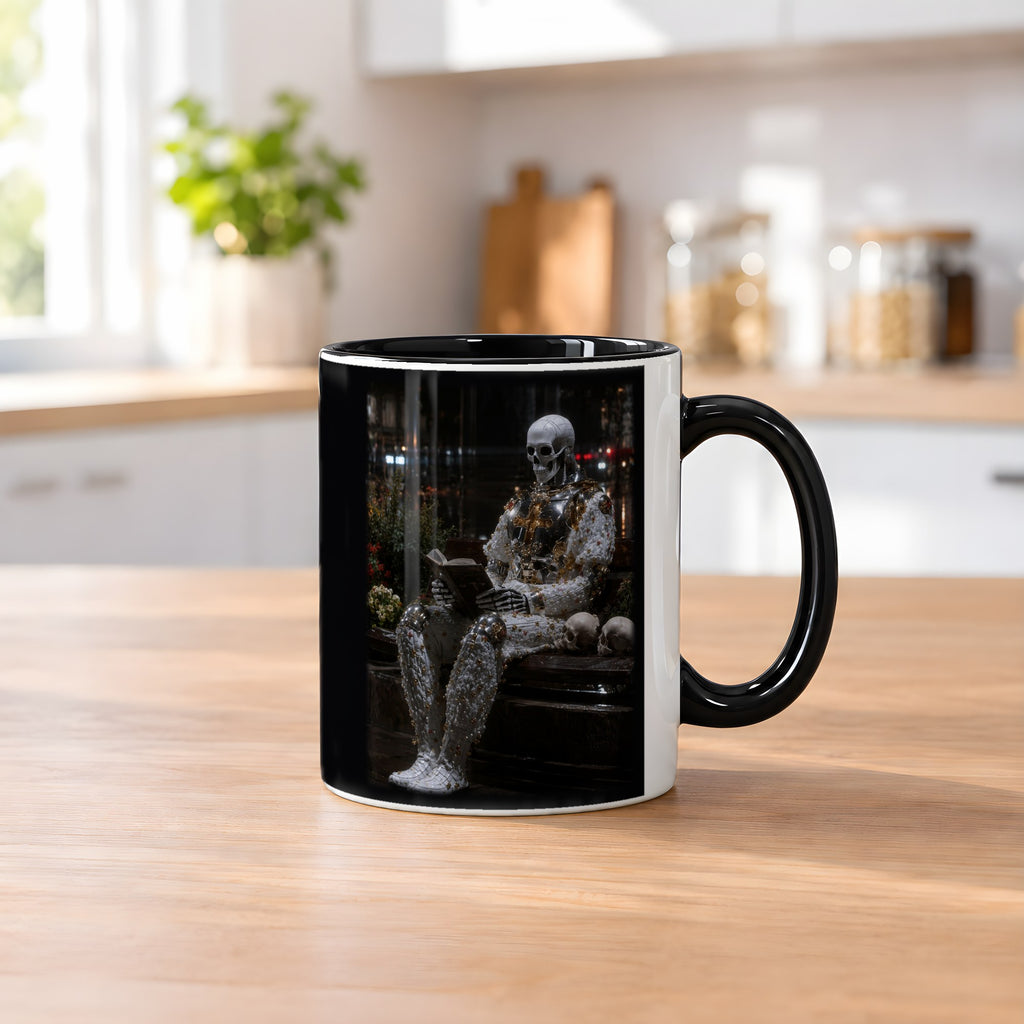 Der Wartende – Tasse innen schwarz, auf dem Küchentresen