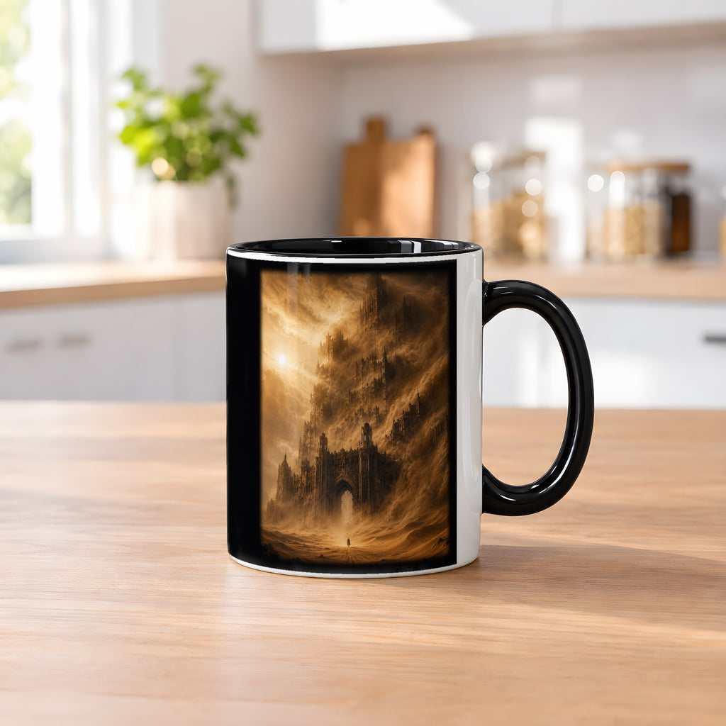 Das Wüstenimperium – Tasse innen schwarz, auf dem Küchentresen
