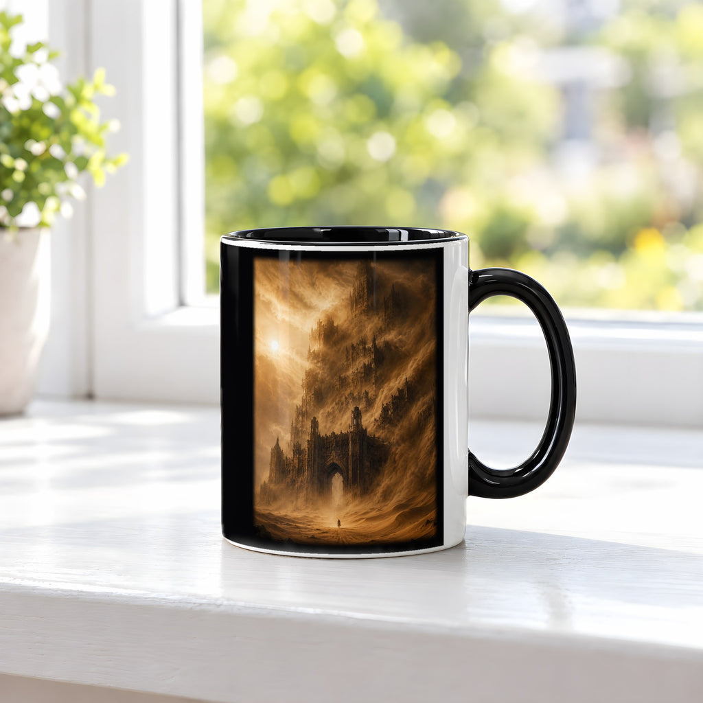Das Wüstenimperium – Tasse innen schwarz, auf der Fensterbank