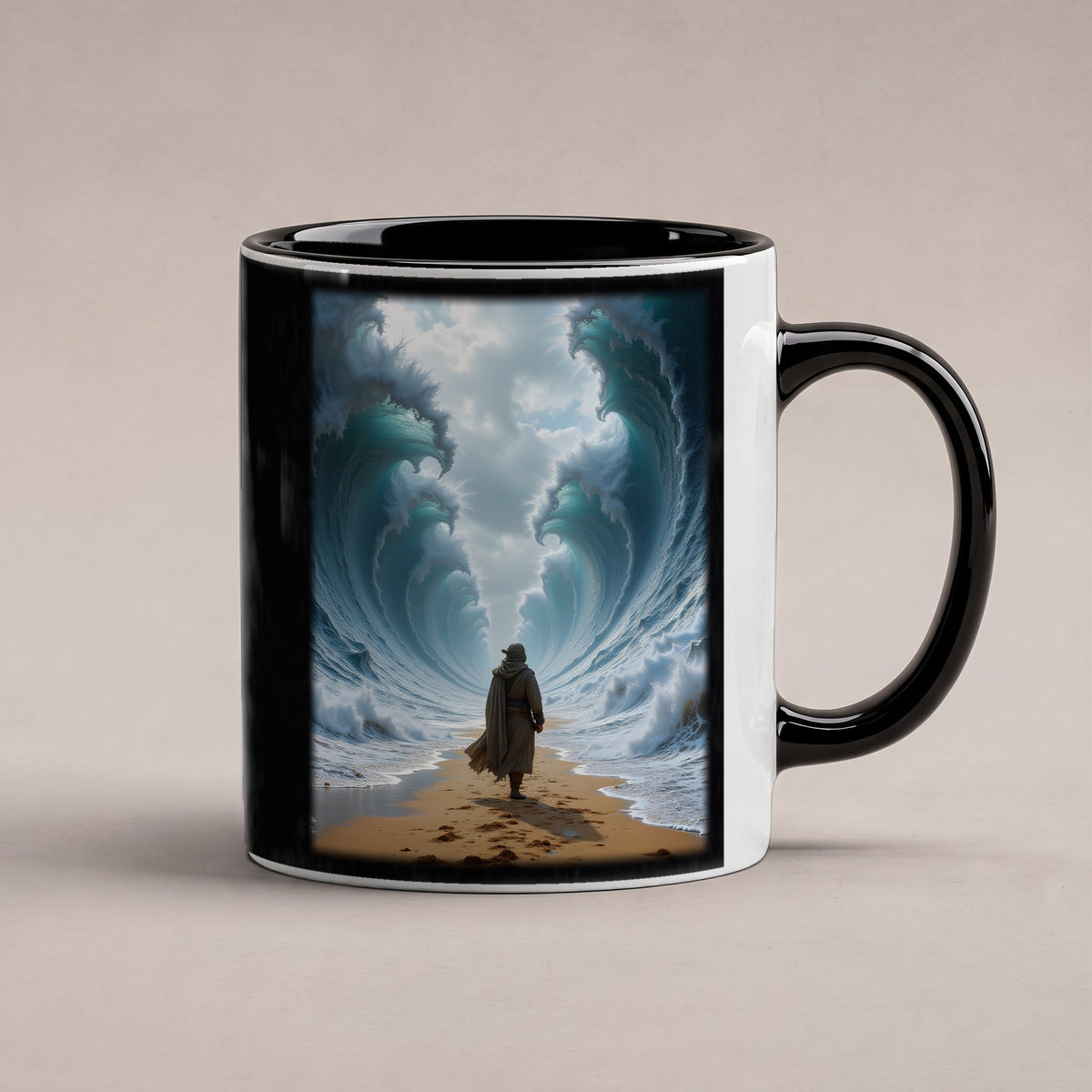 Der Wasserpfad – Tasse innen schwarz, freigestellt