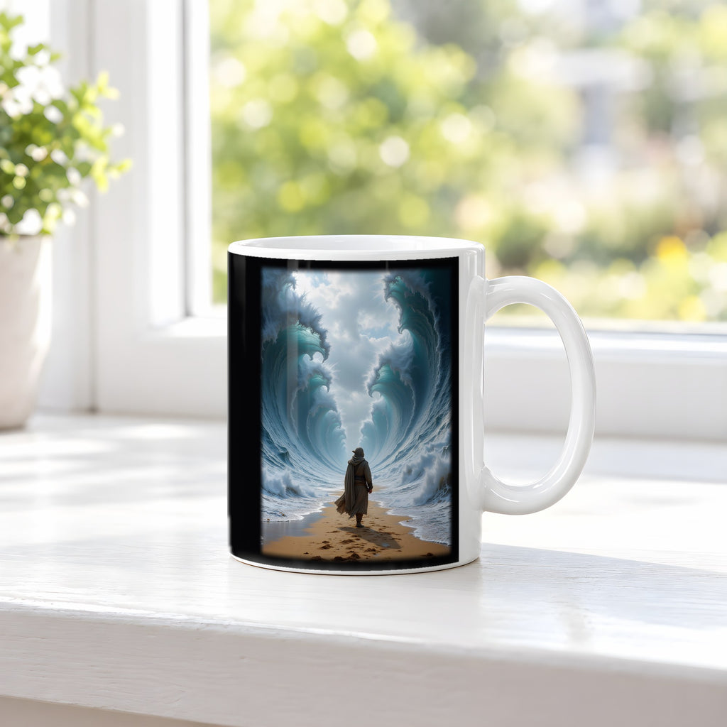 Der Wasserpfad – weiße Tasse, auf der Fensterbank