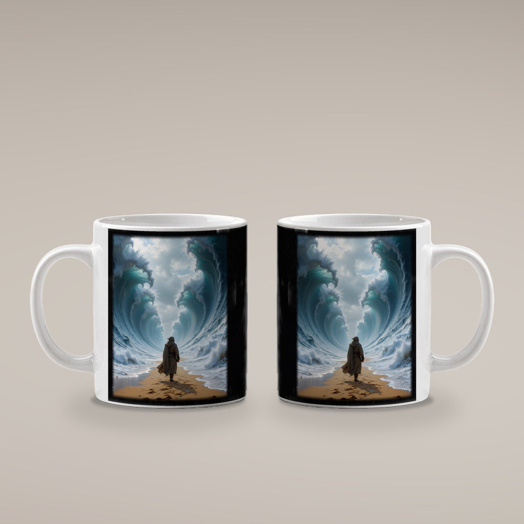 Der Wasserpfad – weiße Tasse, beide Seiten bedruckt