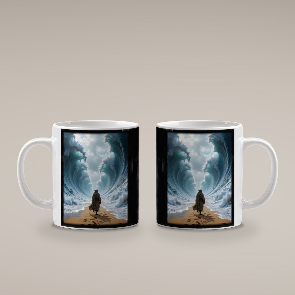 Der Wasserpfad – weiße Tasse, beide Seiten bedruckt