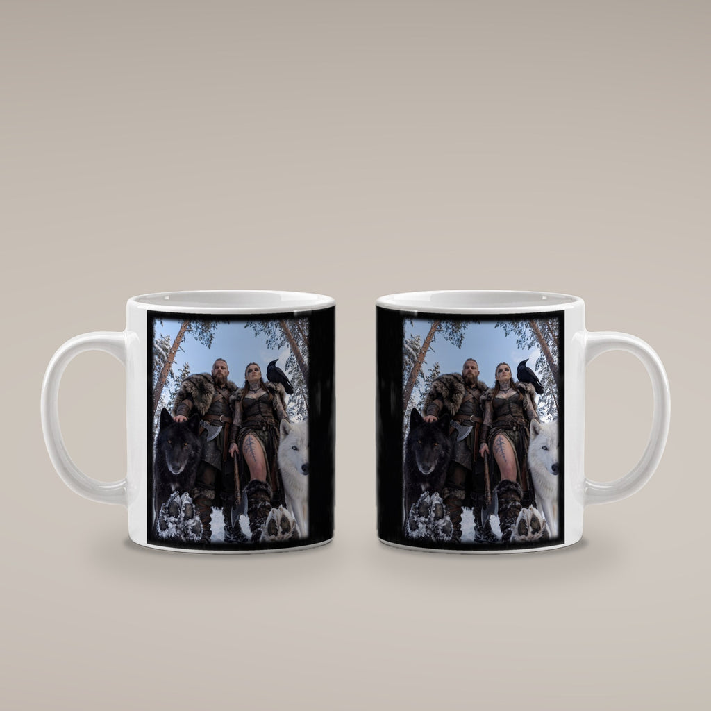 Die Wolfswacht – weiße Tasse, beide Seiten bedruckt