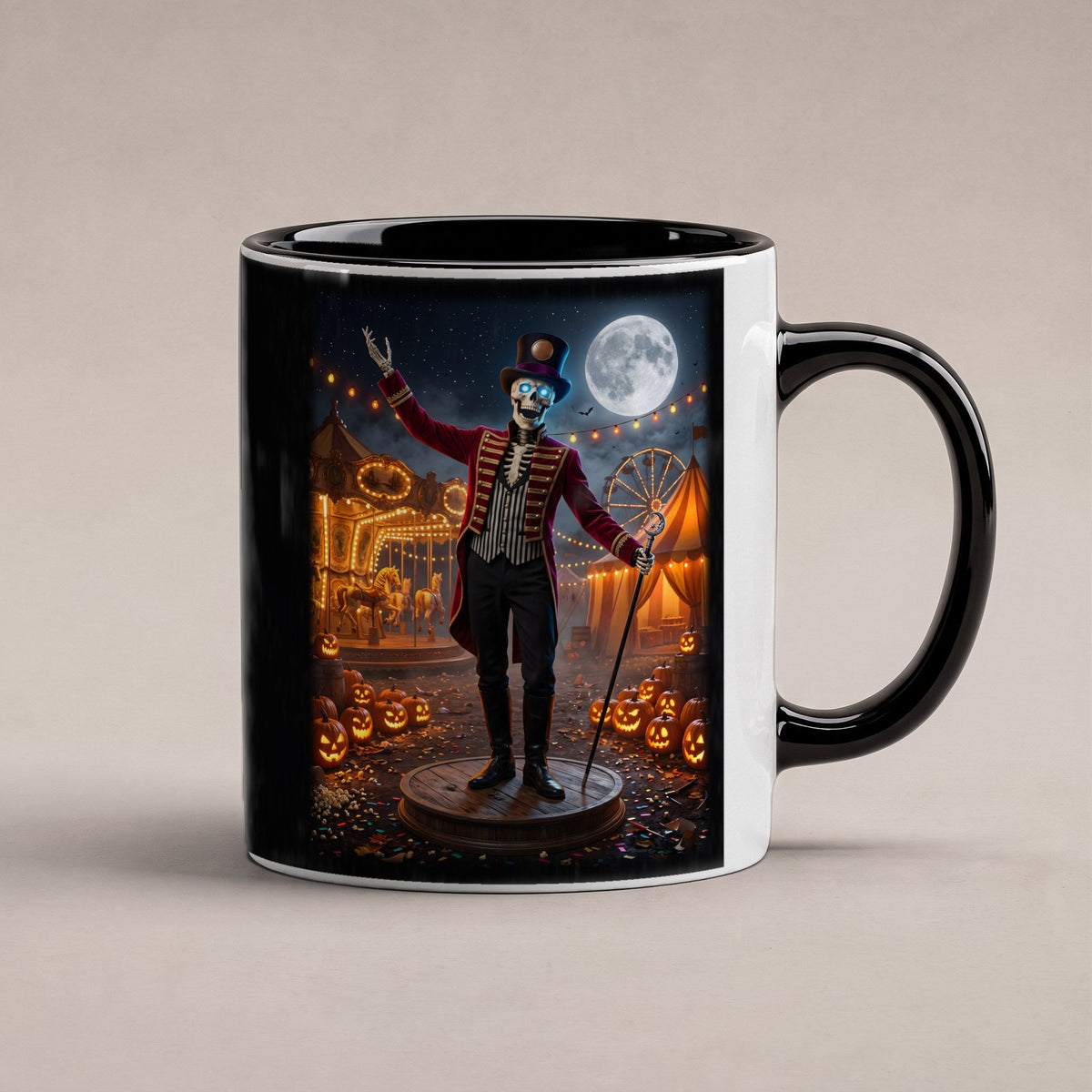 Der Zirkusdirektor – Tasse innen schwarz, freigestellt