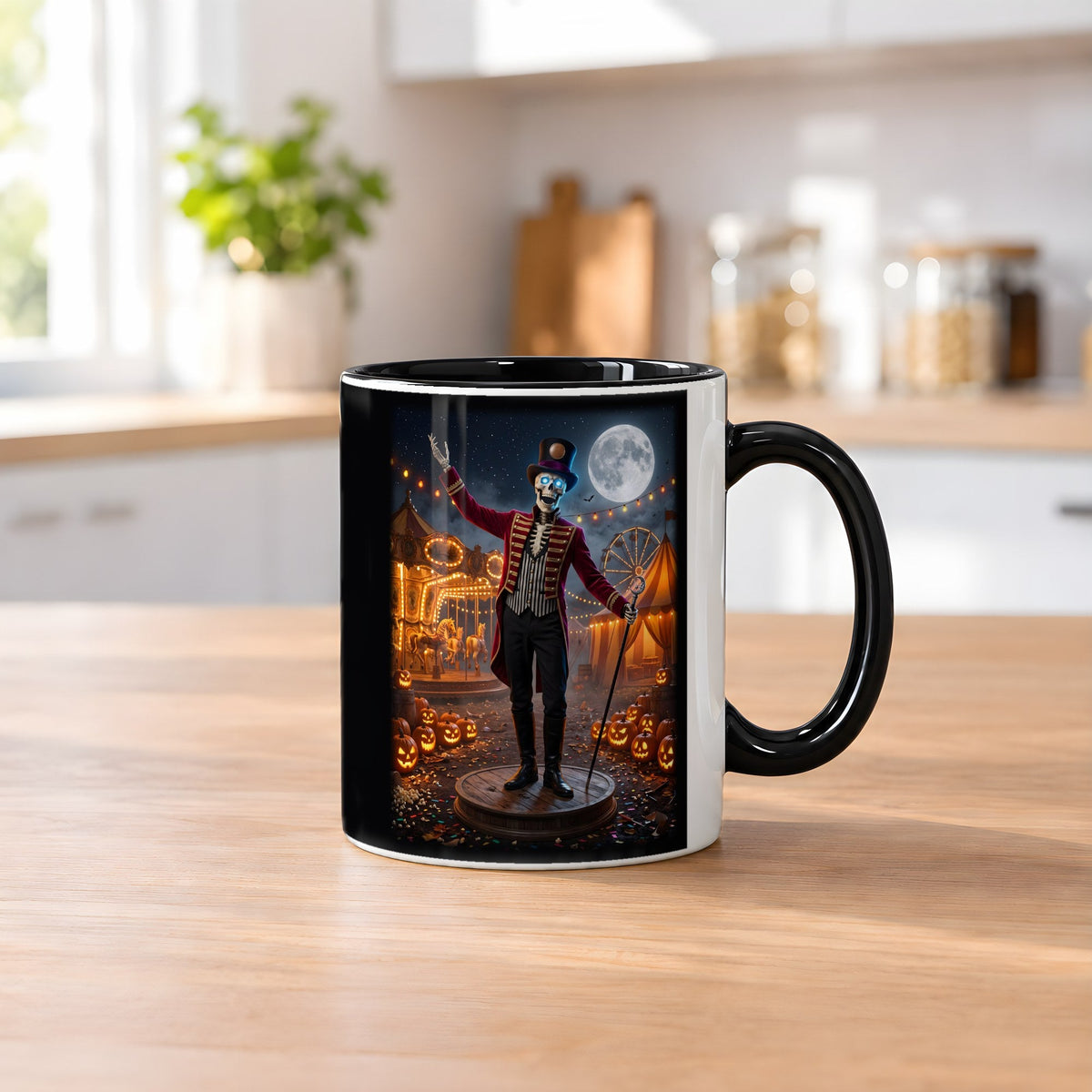 Der Zirkusdirektor – Tasse innen schwarz, auf dem Küchentresen