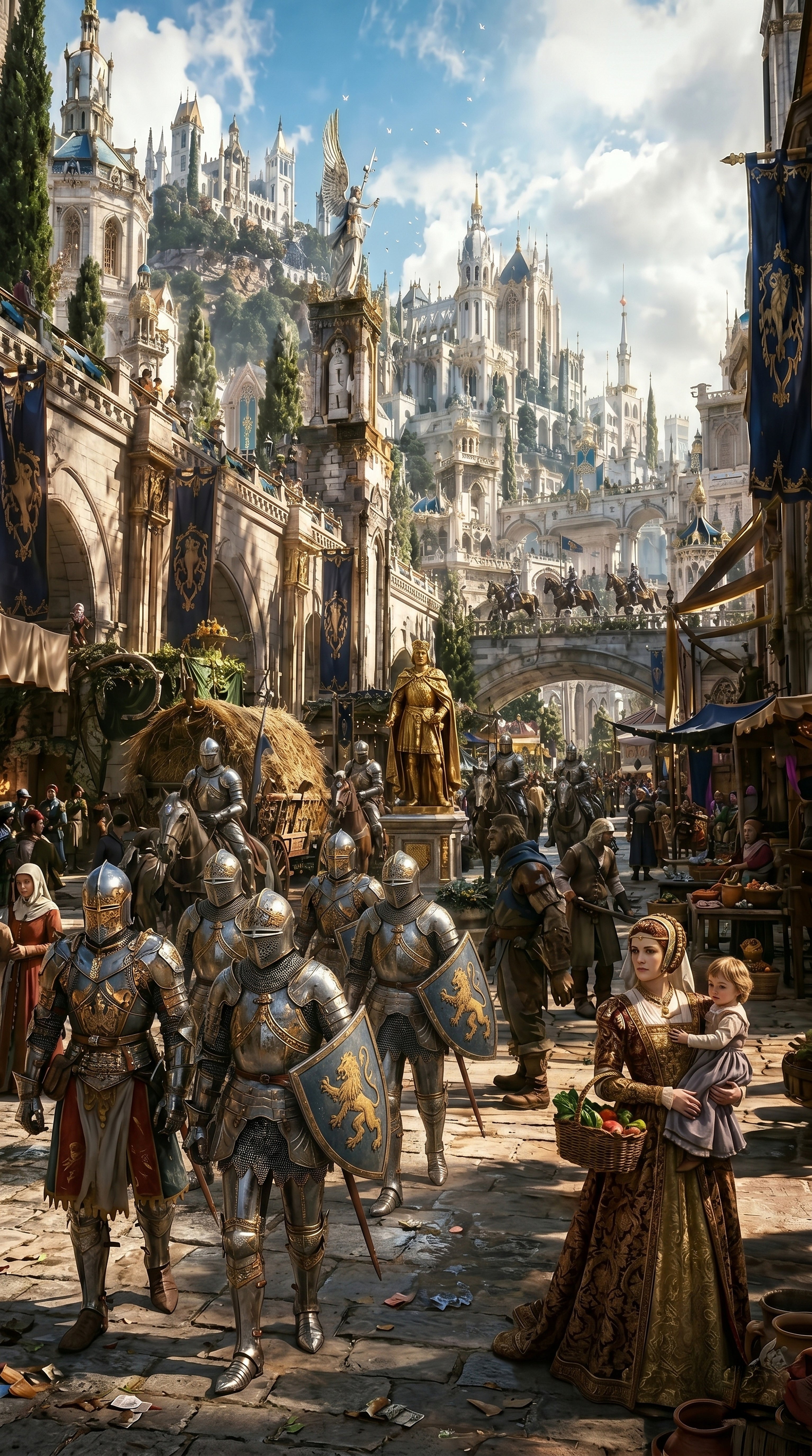 Die Goldene Stadt – dunkles Fantasy-Wandbild