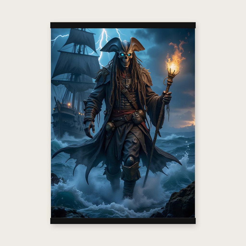 Der Geisterkapitän – Poster mit schwarzer Holzleiste, 50×70 cm