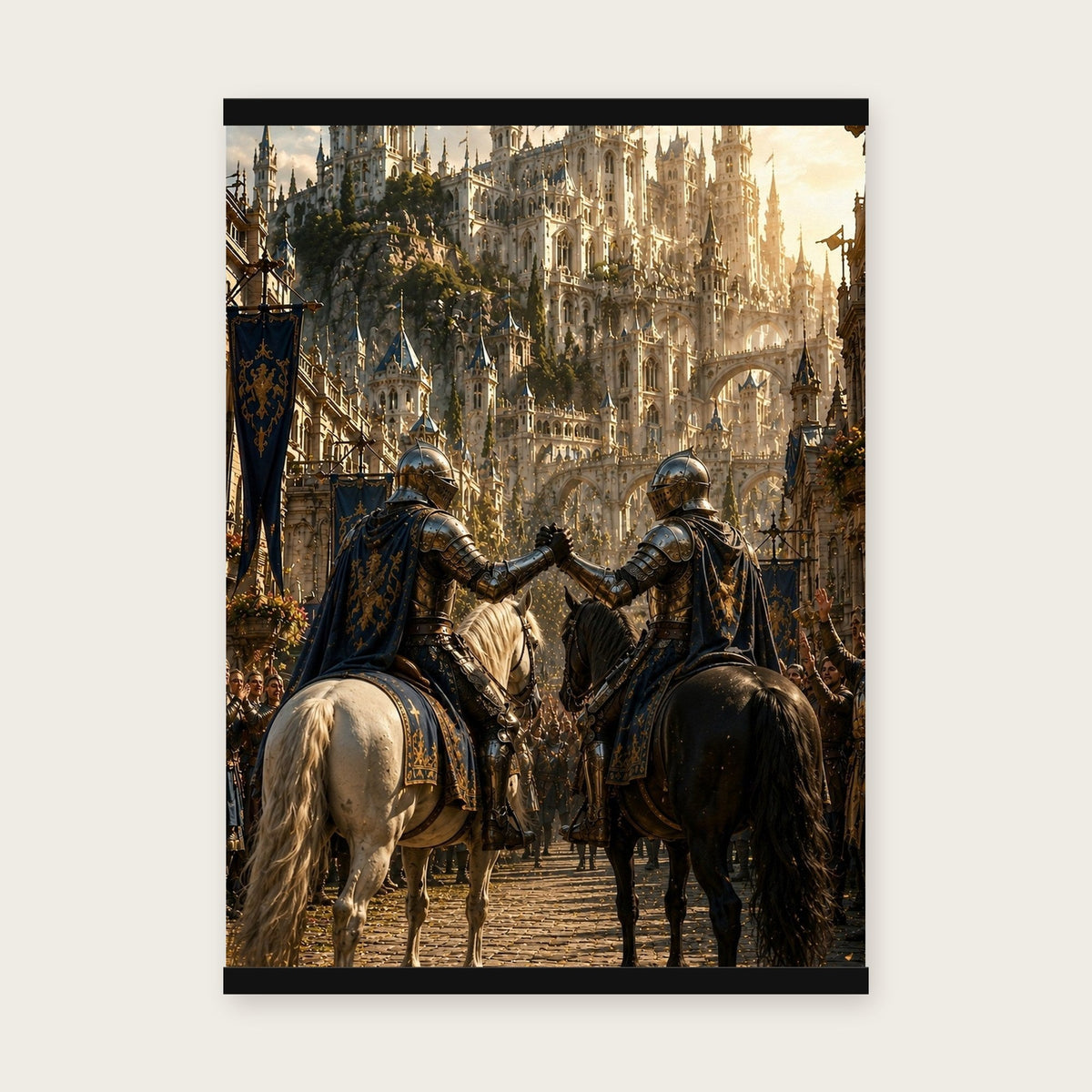 Die Heimkehr der Wächter – Poster mit schwarzer Holzleiste, 50×70 cm