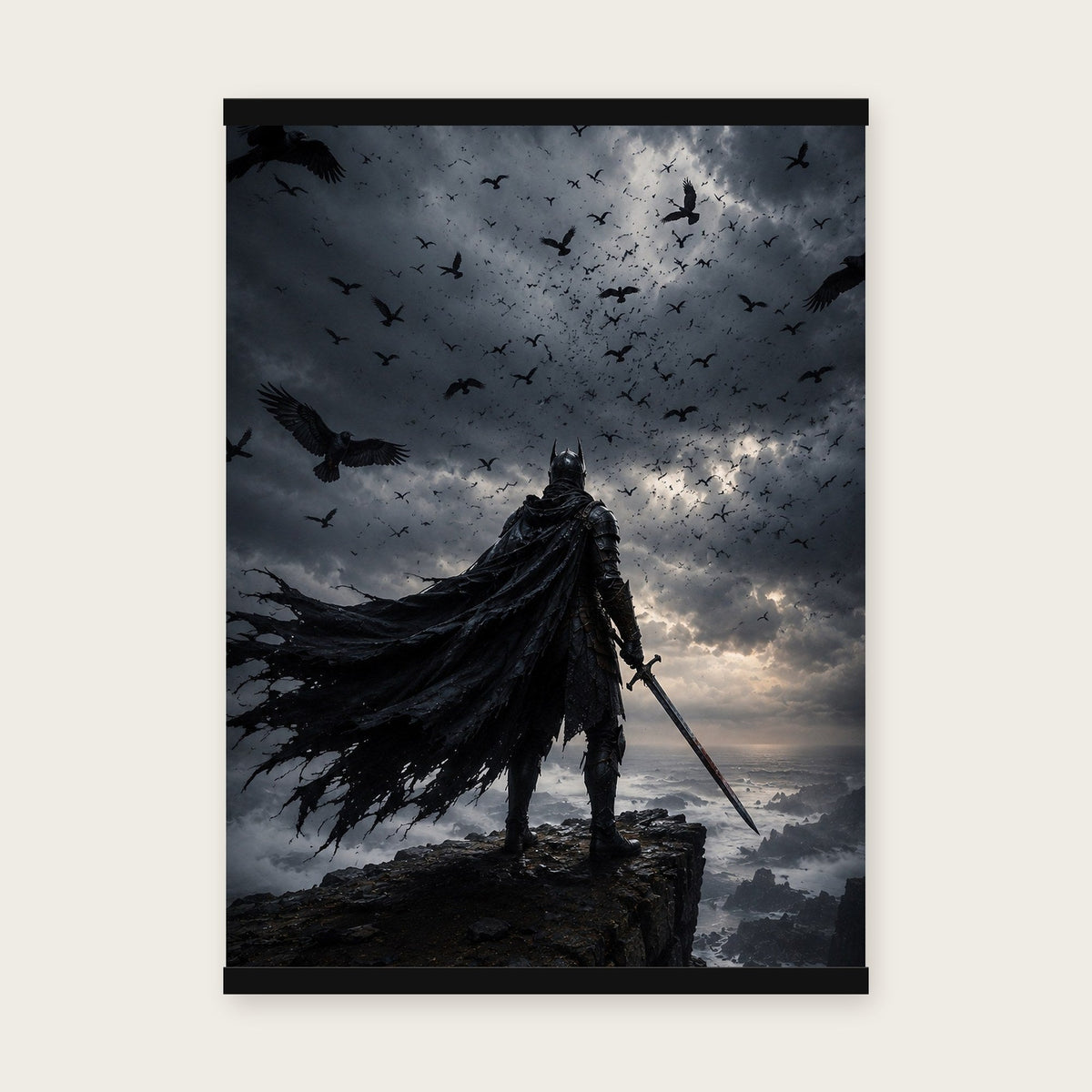 Herr der Raben – Poster mit schwarzer Holzleiste, 50×70 cm