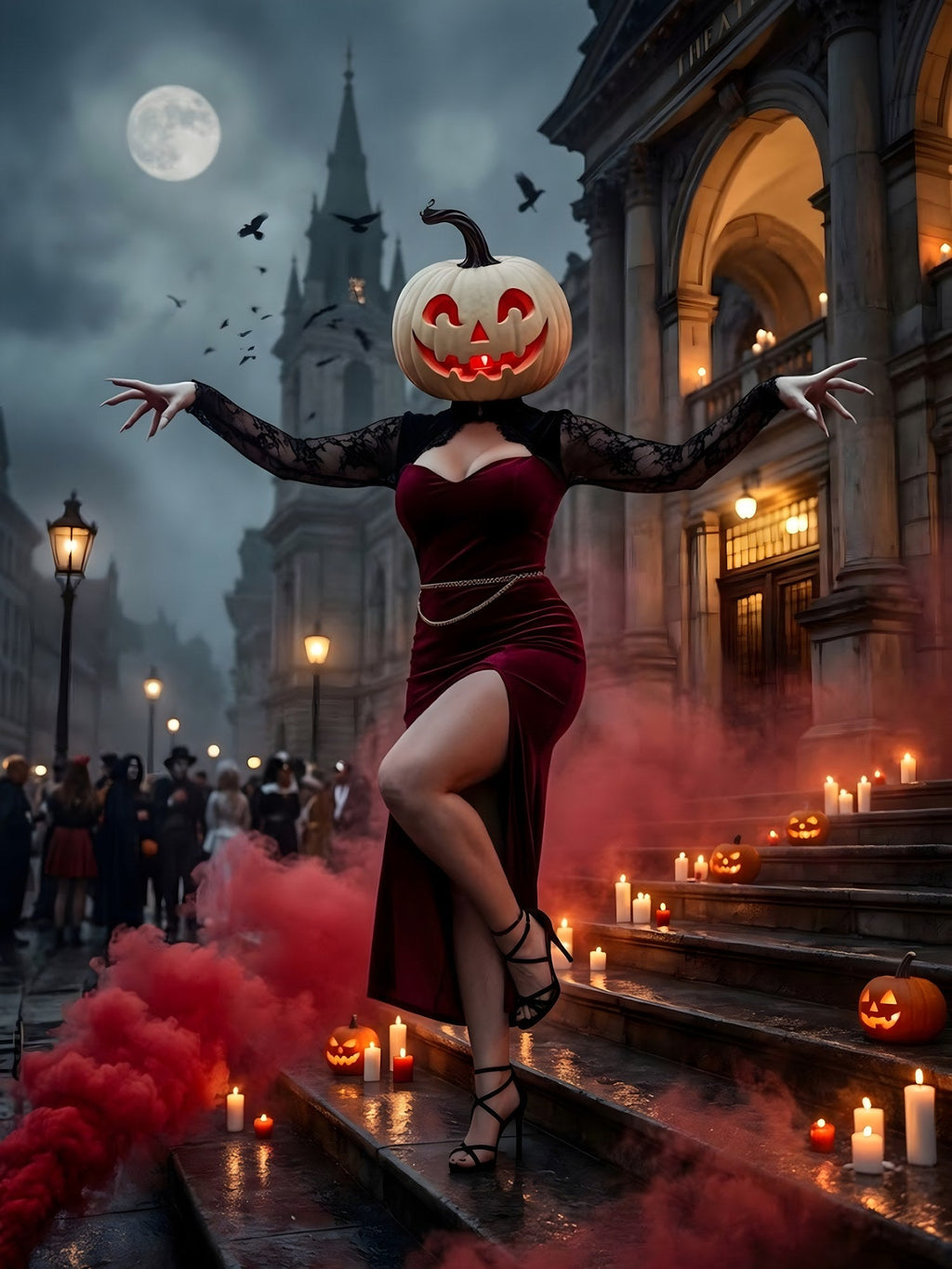 Die Dame in Rot – Motiv