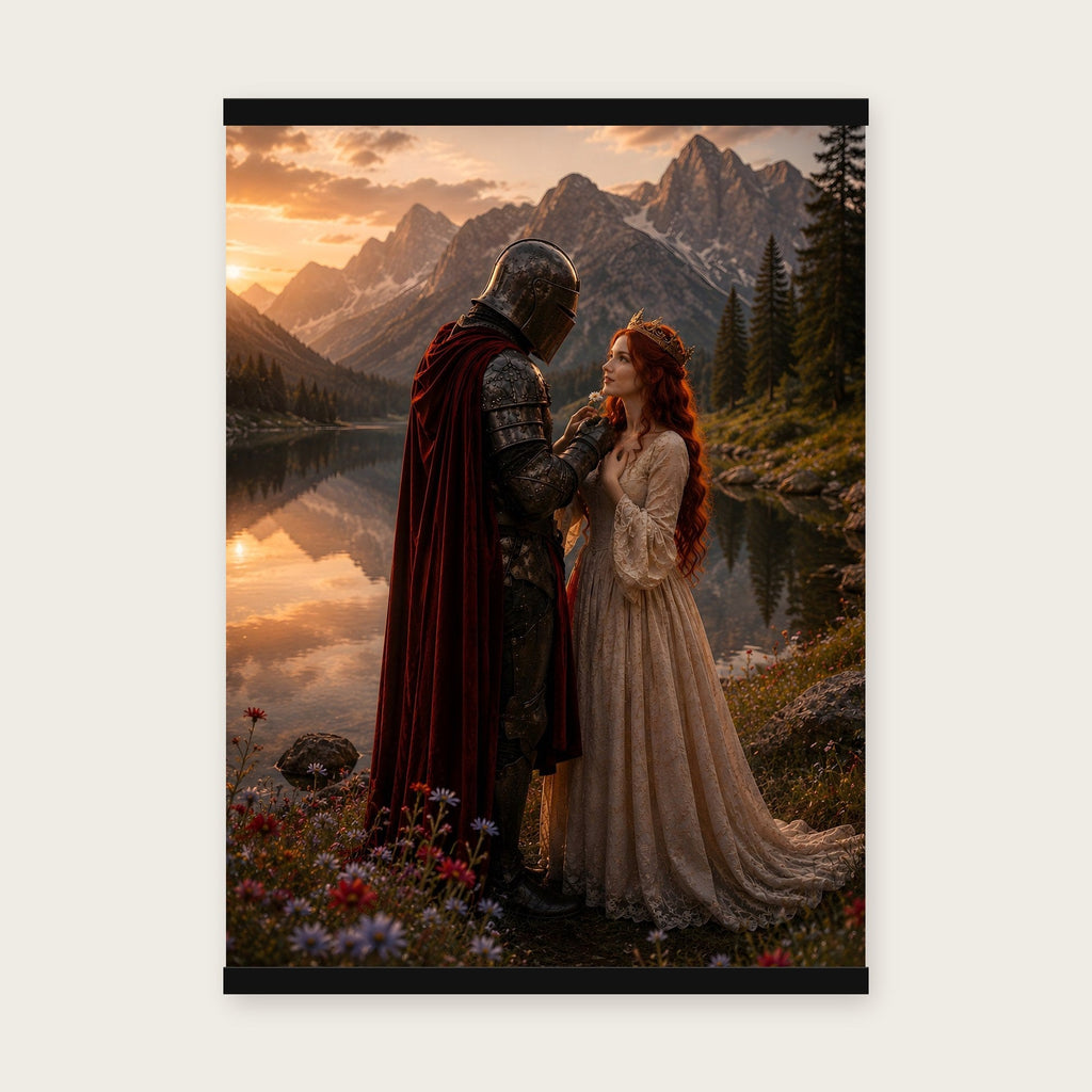 Im Abendrot – Poster mit schwarzer Holzleiste, 50×70 cm