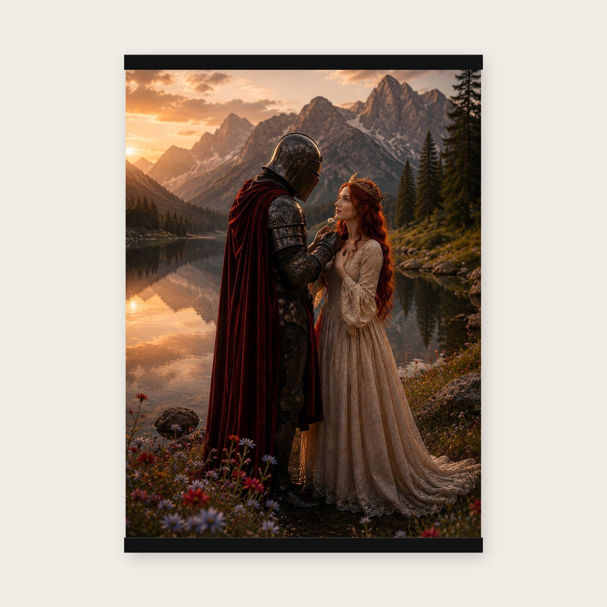 Im Abendrot – Poster mit schwarzer Holzleiste, 50×70 cm