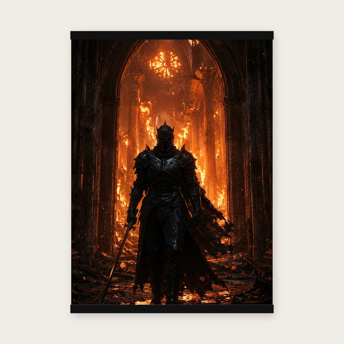 Das Inferno – Poster mit schwarzer Holzleiste, 50×70 cm