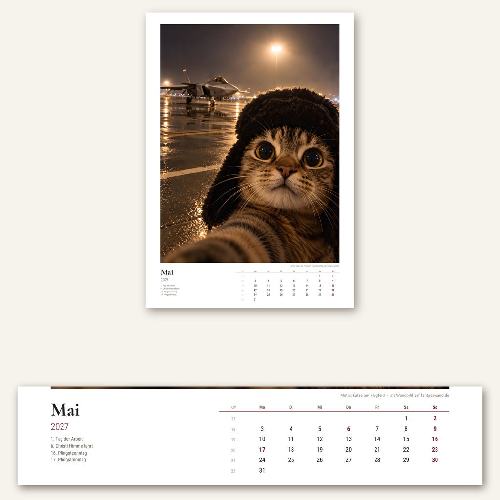 Tierisch frech Kalender 2027 – Kalendarium, Produktvisualisierung