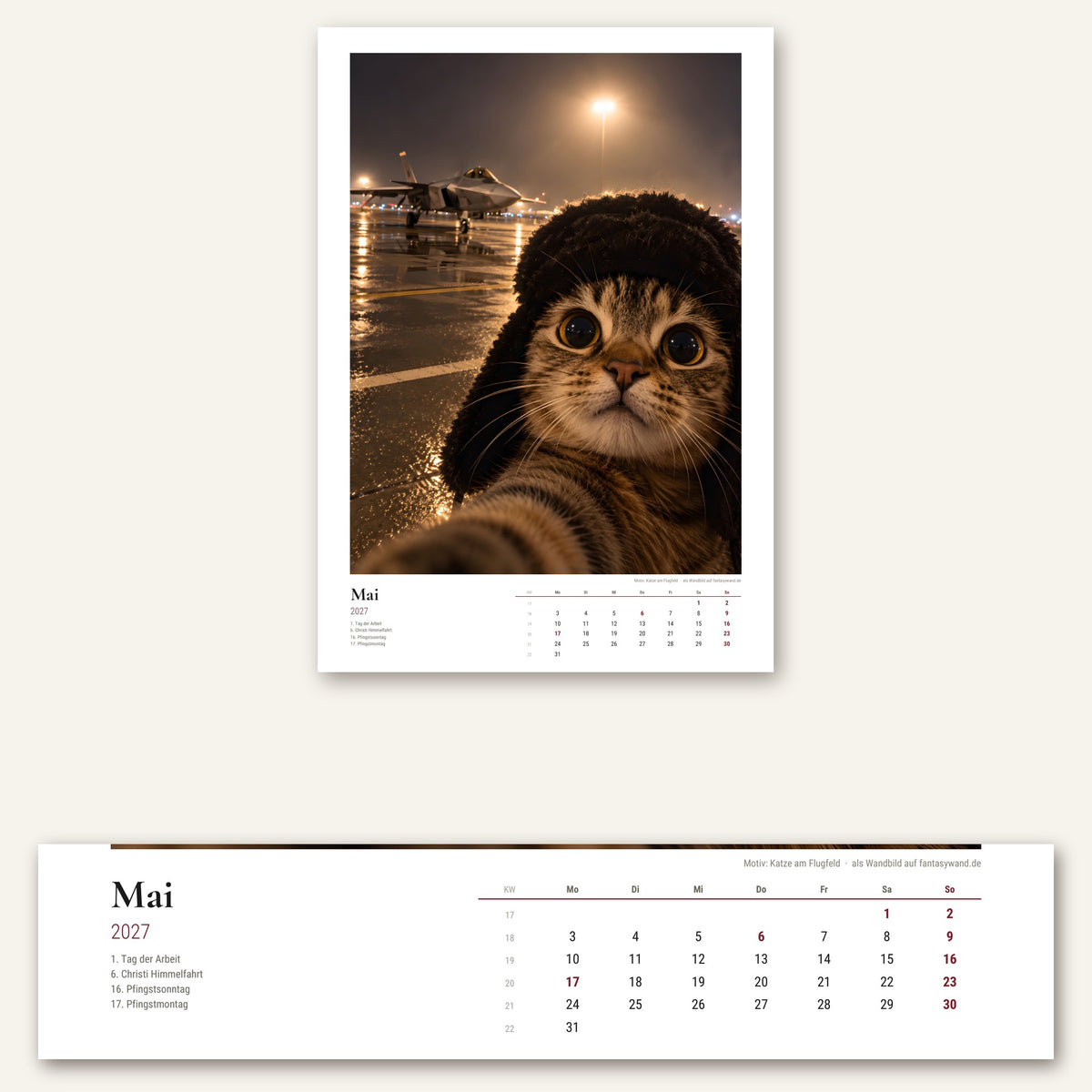 Tierisch frech Kalender 2027 – Kalendarium, Produktvisualisierung