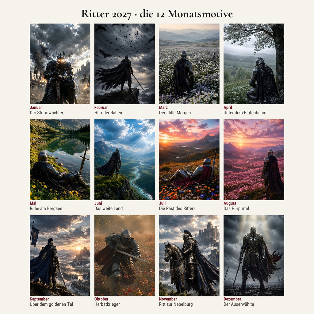 Ritter Kalender 2027 – alle 12 Monatsmotive in der Übersicht