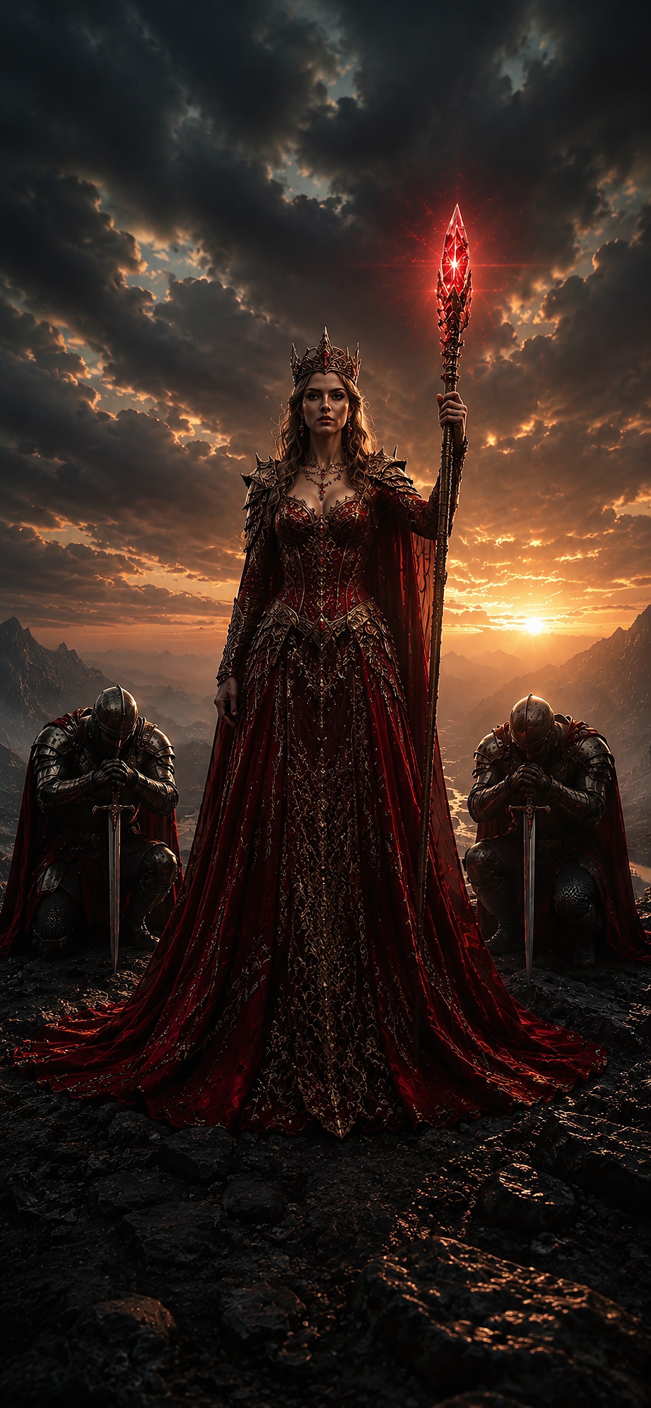 Die Rubinkönigin — Dark-Fantasy Wandbild