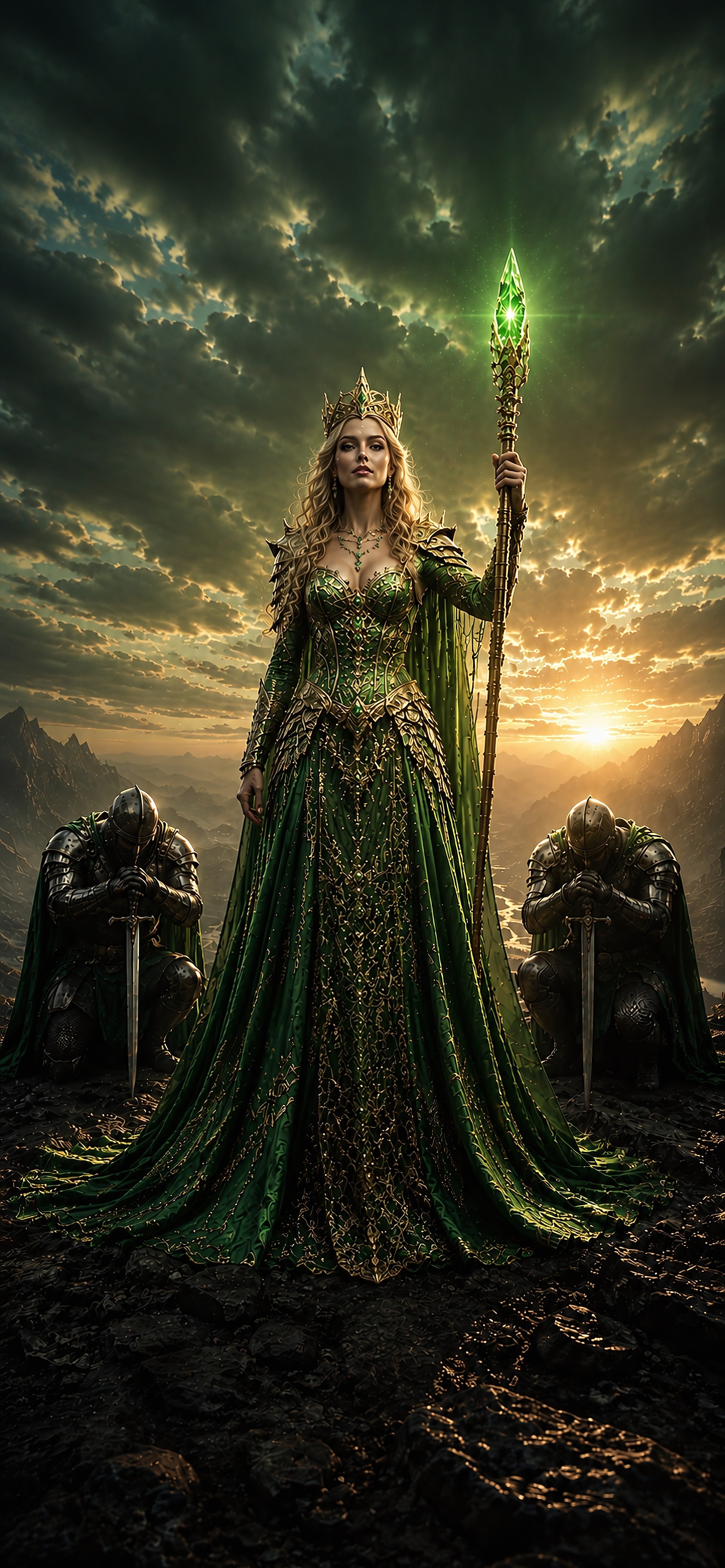 Die Smaragdkönigin — Dark-Fantasy Wandbild