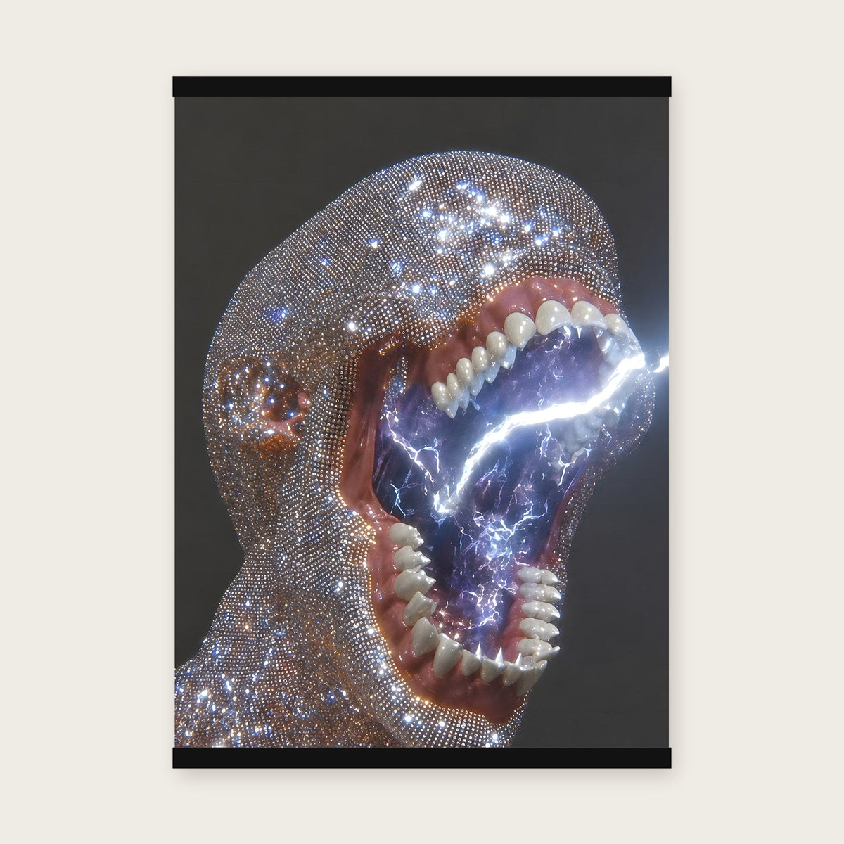 Kristallschrei – Poster mit schwarzer Holzleiste, 50×70 cm