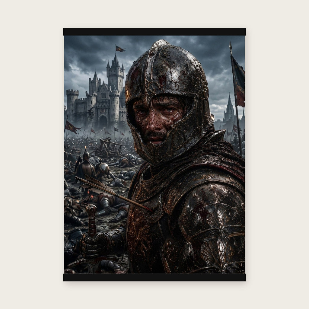 Der Krieger von Eisenfeld – Poster mit schwarzer Holzleiste, 50×70 cm