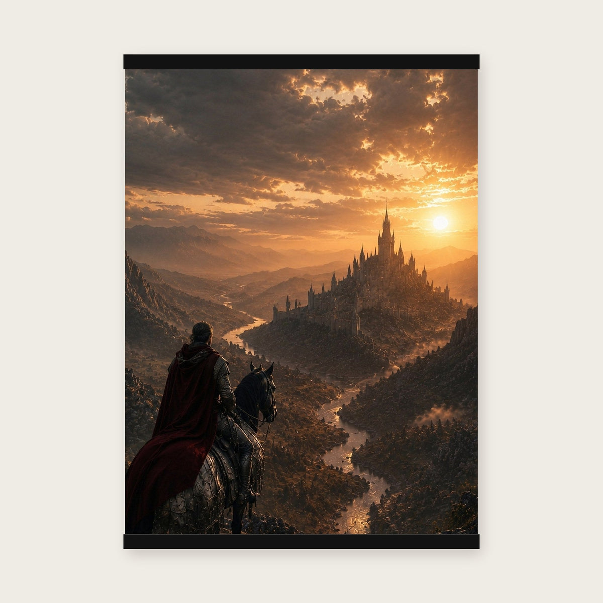 Der lange Weg heim – Poster mit schwarzer Holzleiste, 50×70 cm