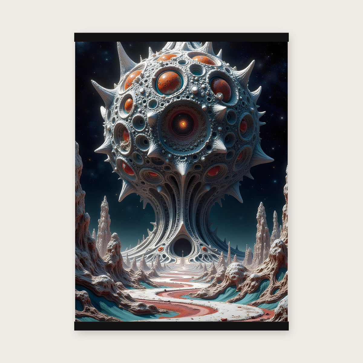 Der Monolith – Poster mit schwarzer Holzleiste, 50×70 cm