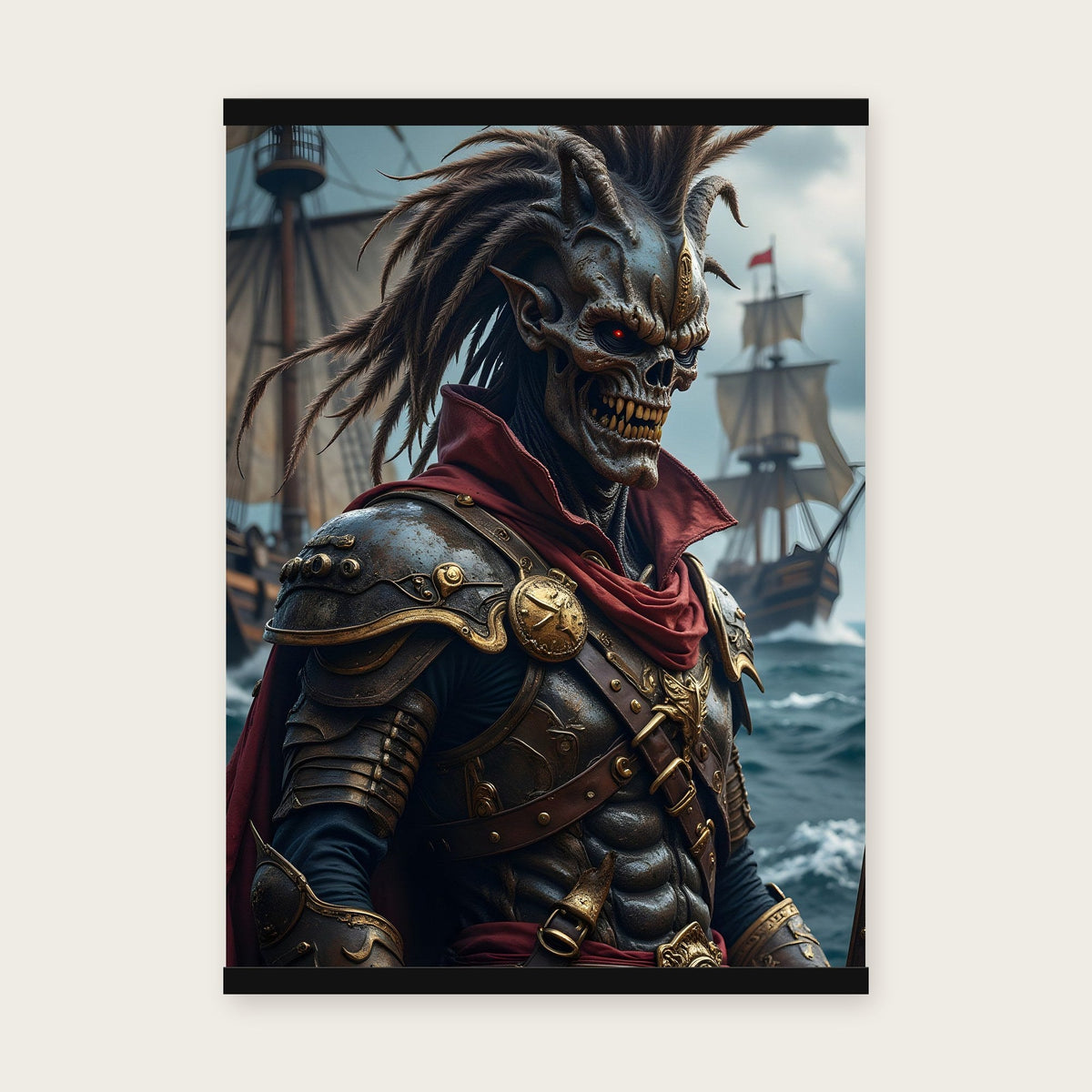 Der Piratenkönig – Poster mit schwarzer Holzleiste, 50×70 cm