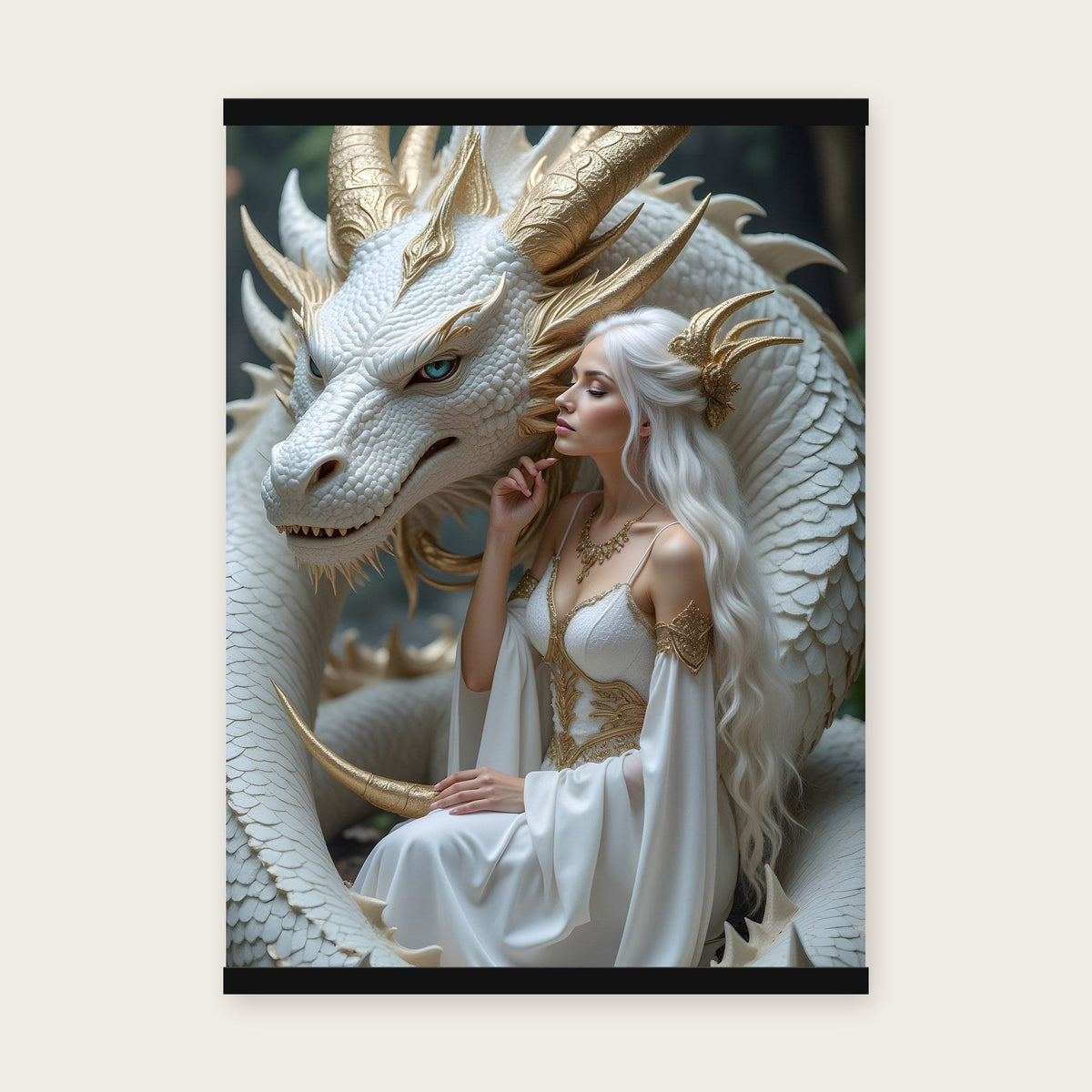 Die Perlenkönigin – Poster mit schwarzer Holzleiste, 50×70 cm