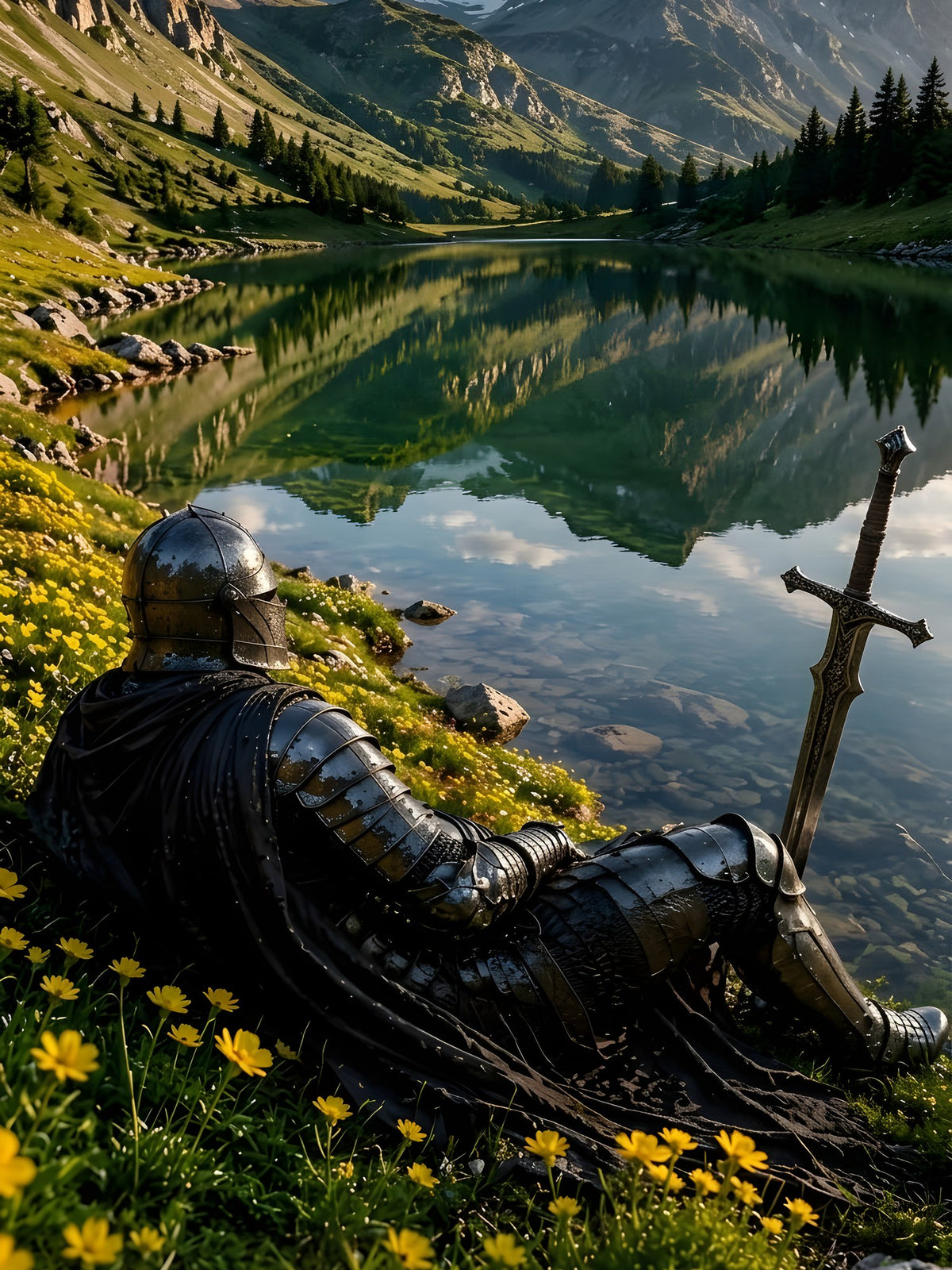 Ruhe am Bergsee – Motiv