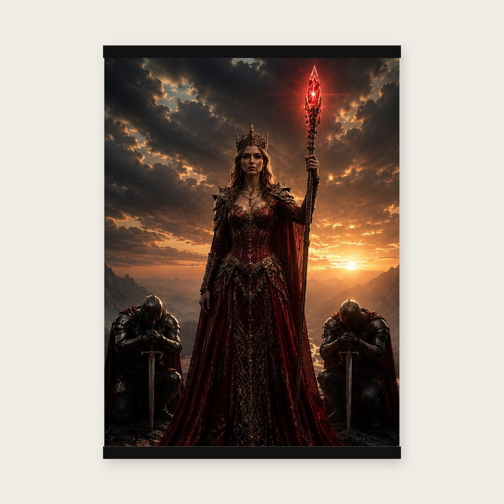 Die Rote Königin – Poster mit schwarzer Holzleiste, 50×70 cm